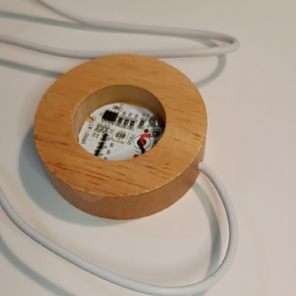 Wooden LED Light with White Cable
